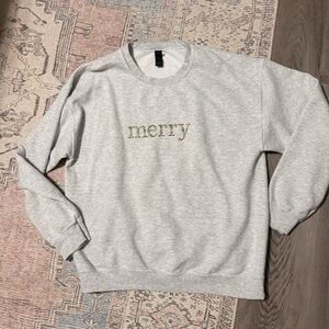 Gray 'Merry' Sweatshirt